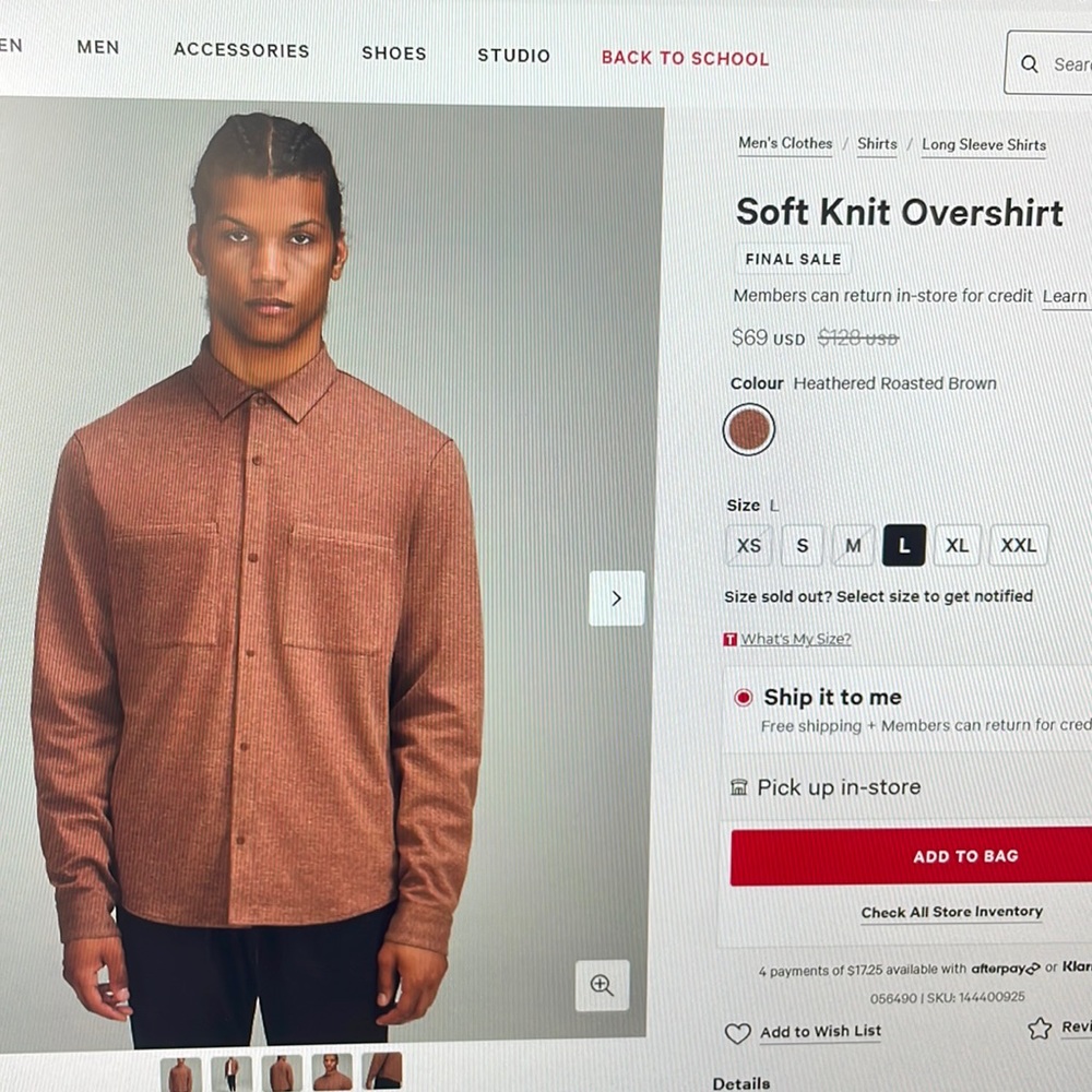 Lululemon Soft Knit Overshirt